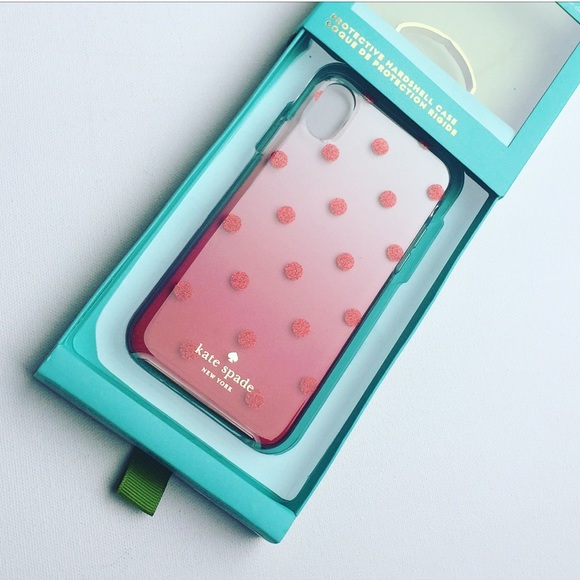 kate spade Accessories - New Kate Spade Red Glitter Dot Ombré IPhone X Case